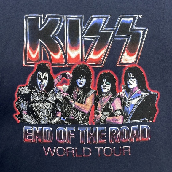 KISS End of the Road World Tour T-Shirt Short Sleeve Navy Blue M - Picture 4 of 13